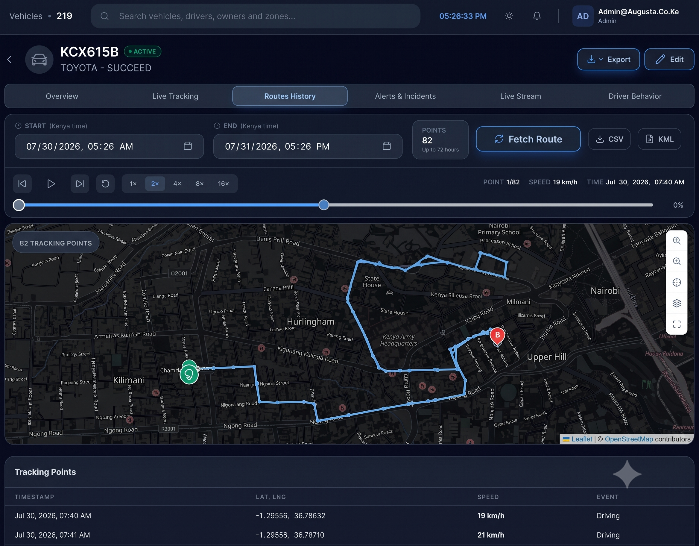 IntelliFleet 360 cold-chain view — reefer temperatures and breach alerts